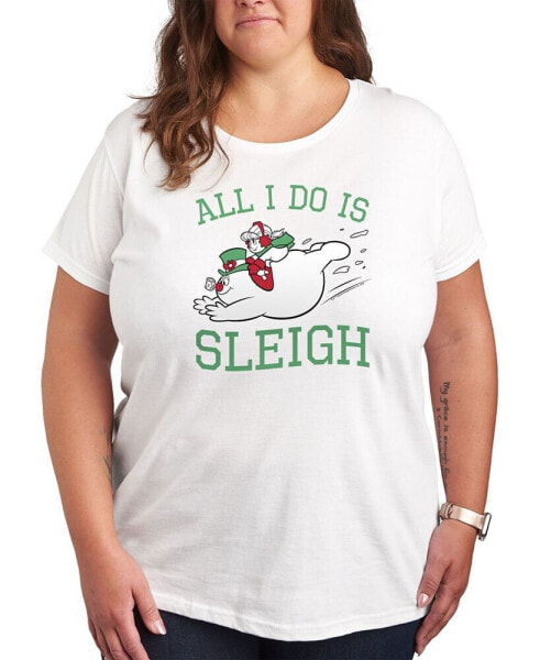 Air Waves Trendy Plus Size Frosty The Snowman Graphic T-shirt