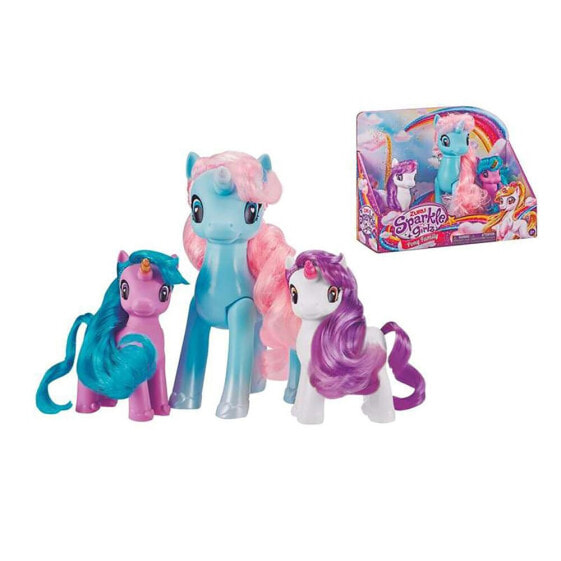 ZURU Set Of 3 Sparkle Girlz Unicorns 18 cm Large And 11 cm Small figures