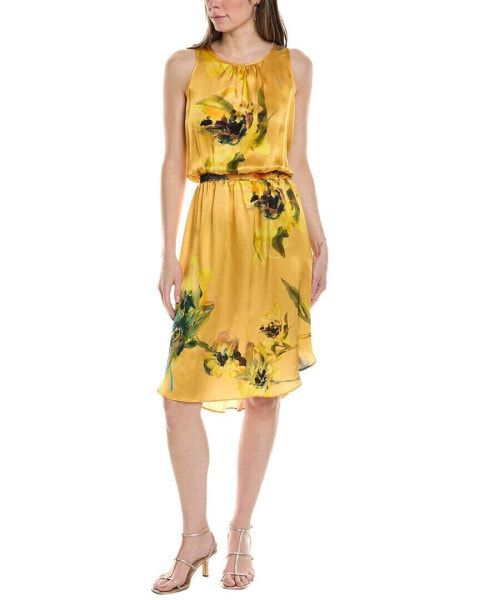 Lola & Sophie Smocked Waist Midi Dress Women's Yellow Xs