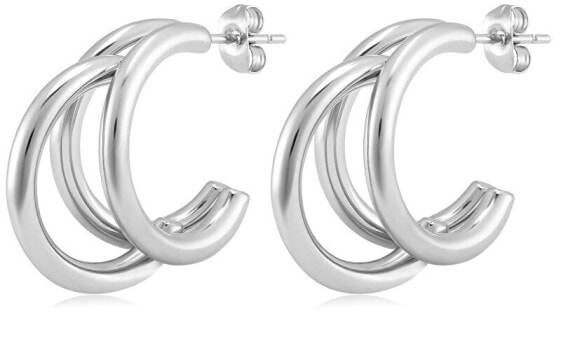 Stylish steel hoop earrings VAAJDE201254S