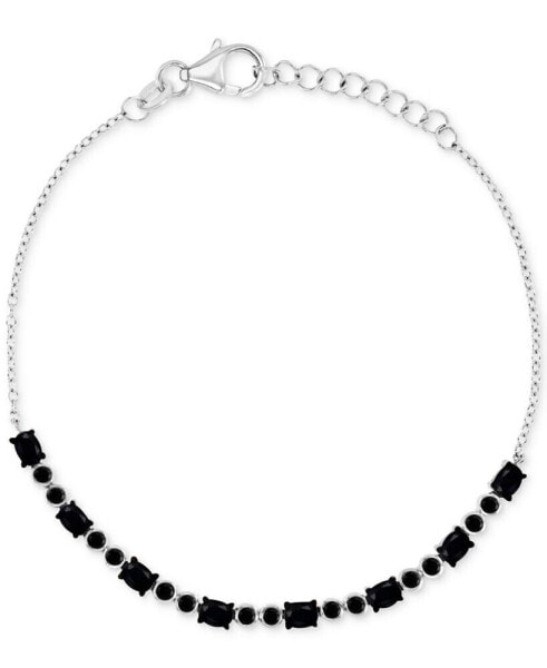 Black Spinel Link Bracelet (2-1/5 ct. t.w.) in Sterling Silver (Also in Lab-Grown Ruby/White Sapphire)