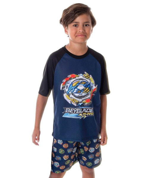 Boys Burst Spinner Tops 2 Piece Shorts And T-Shirt Pajama Set