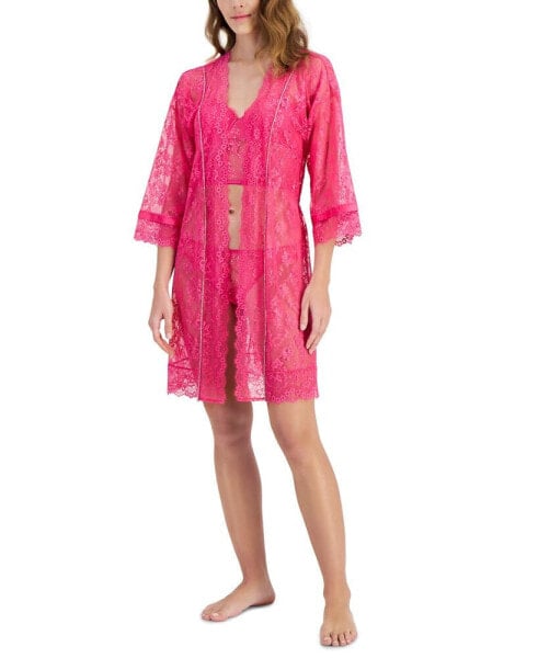 Women's Embellished Lace Robe, Created for Macy's