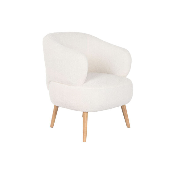 Кресло мягкое DKD Home Decor Белый Натуральный Деревянный 70 x 70 x 80 см