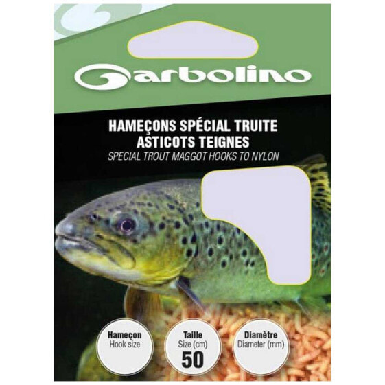 GARBOLINO COMPETITION Trout Asticot Tied Hook Nylon 14