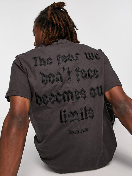 Sixth June quote t-shirt in black