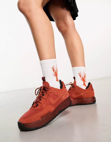 Nike Air Force 1 Wild unisex trainers in rust orange