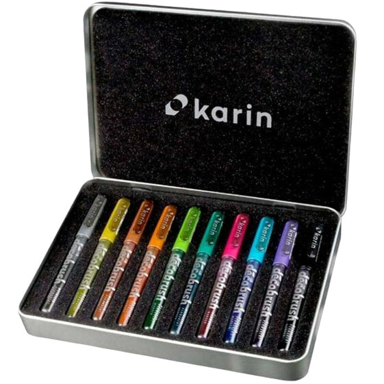 Set of Felt Tip Pens Karin decoBrush Metallic 10 Pieces Multicolour