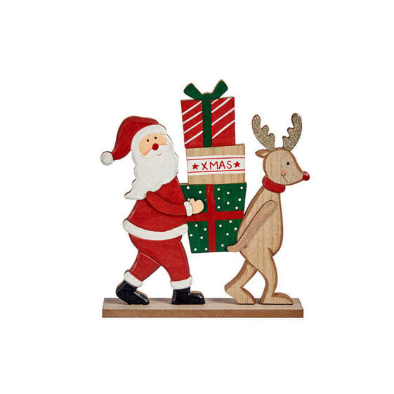 Декоративная фигура Дед Мороз Северный олень 5 x 26 x 22 cm Красный Деревянный Коричневый Зеленый