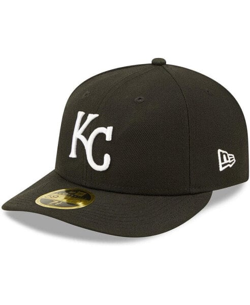 Men's Kansas City Royals Black and White Low Profile 59FIFTY Fitted Hat