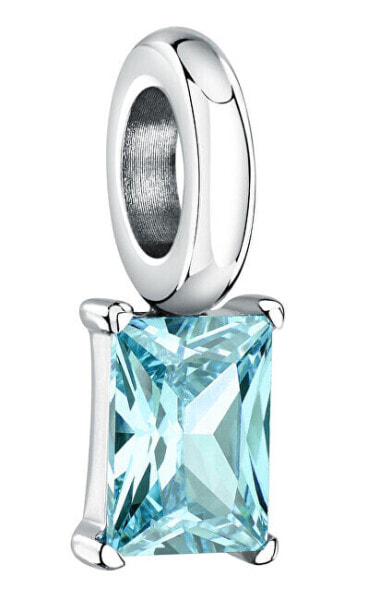 Steel pendant with turquoise zircon Drops SCZ1296