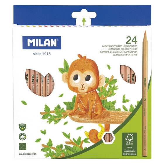 MILAN Box 24 Hexagonal Colour Pencils Fsc® Certified Wood