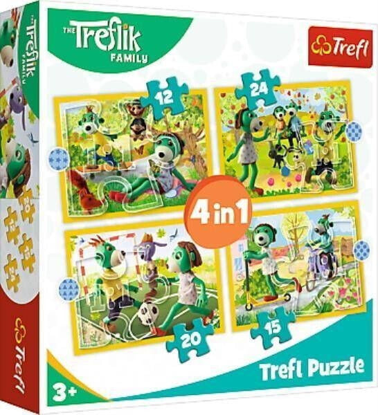 Пазл развивающий Trefl Puzzle 4в1 Wspólne zabawy Treflików. Семья Treflików 34358