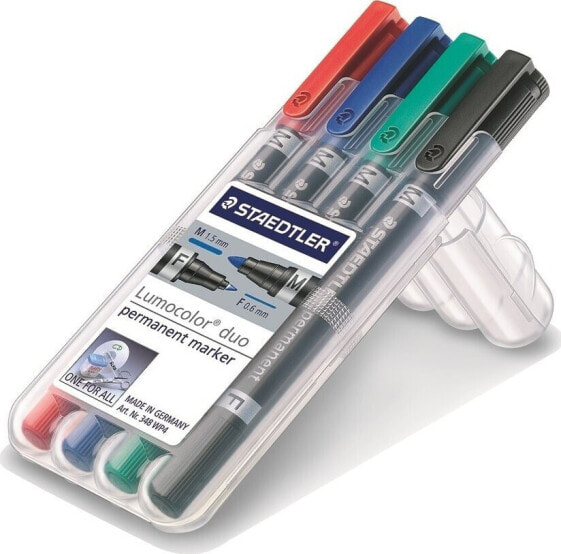 Staedtler STAEDTLER Perm.Marker Lumocolor duo 4St Box