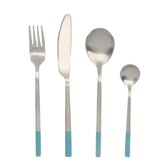 Cutlery DKD Home Decor Blue Silver Stainless steel 16 Pieces