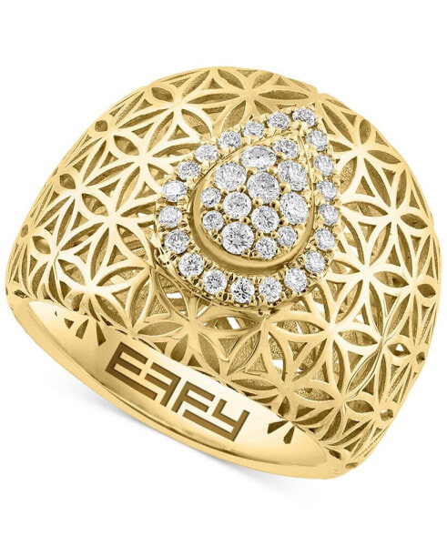 EFFY® Diamond Teardrop Cluster Floral Lattice Statement Ring (1/3 ct. t.w.) in 14k Gold