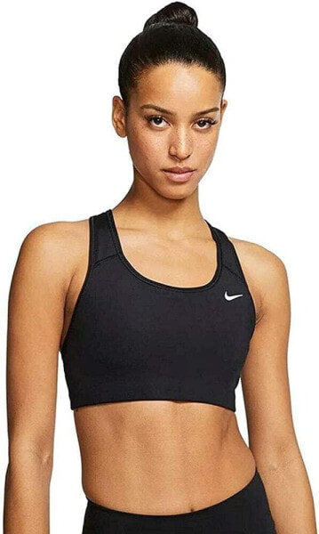 Топ спортивный Nike 286486 Женское Спортивное Бра средней поддержки, черное/(белое), X-Small