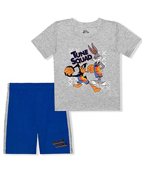 Preschool Gray Space Jam T-Shirt and Shorts Set