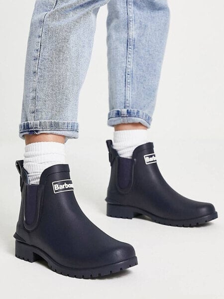 Barbour Wilton chelsea wellington boot in navy