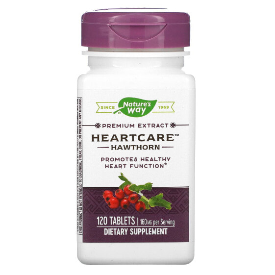 HeartCare, Hawthorn, 160 mg, 120 Tablets (80 mg per Tablet)