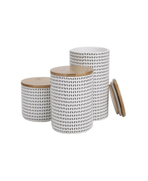 Round Canister Set with Lids, 3 Pieces
