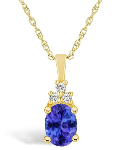 Tanzanite (1-1/4 Ct. t.w.) and Diamond (1/10 Ct. t.w.) Pendant Necklace