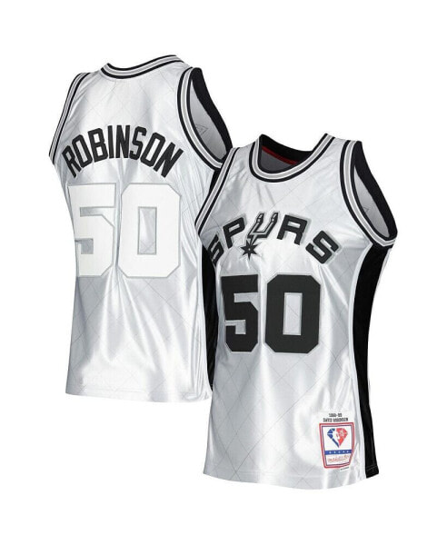 Men's David Robinson Platinum San Antonio Spurs 1998-99 Hardwood Classics 75th Anniversary Swingman Jersey