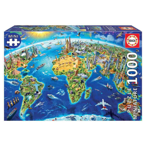 EDUCA BORRAS 1000 Pieces Símbolos Del Mundo ´´Miniature´´ Wooden Puzzle