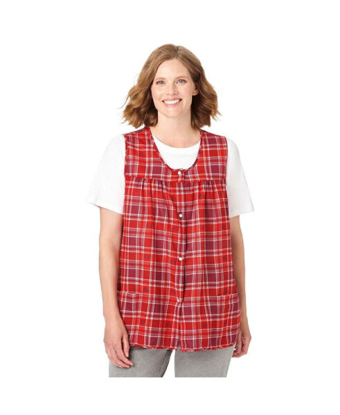 Plus Size Only Necessities Snap-Front Apron