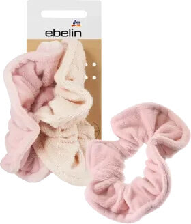 Scrunchies aus Frottee und Mikrofaser rosa, 2 St