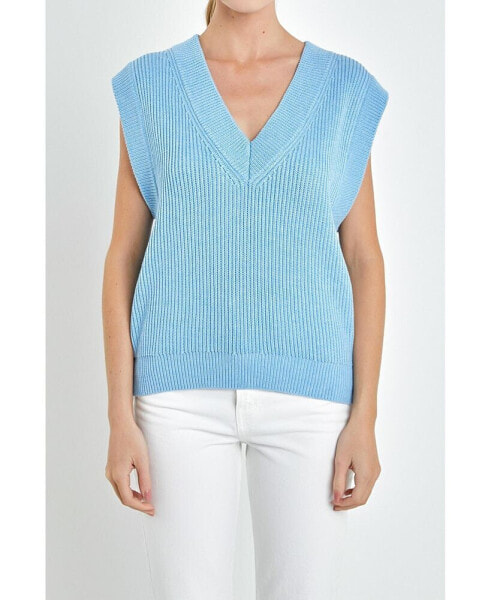 Women's V-neck Knit Sweater Vest
