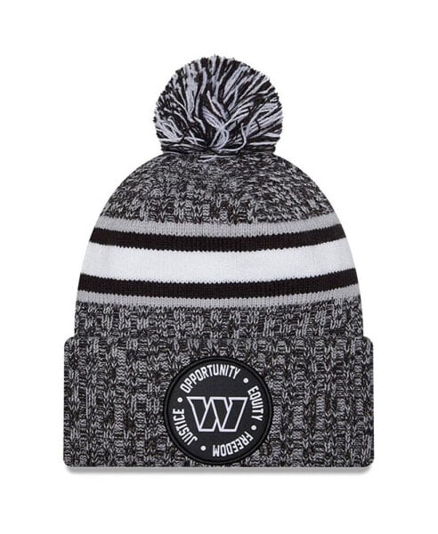 Men's Heather Black Washington Commanders 2023 Inspire Change Cuffed Knit Hat with Pom