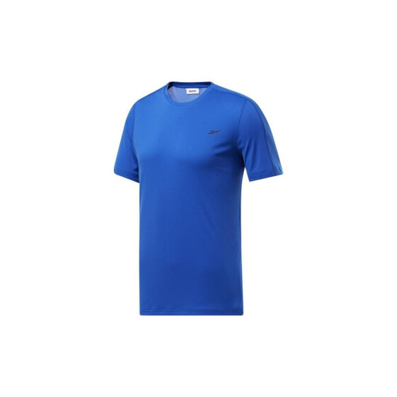 Мужская футболка спортивная синяя однотонная для бега Reebok Wor Comm Tech Tee