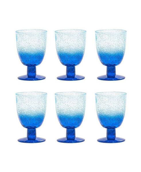 Oceanic Ombre Premium Acrylic Goblet Glasses, Set of 6