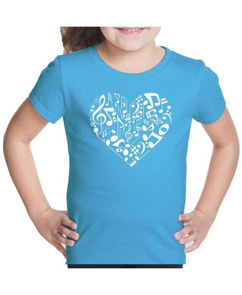Big Girl's Word Art T-shirt - Heart Notes