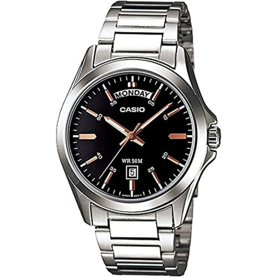 Мужские часы Casio DAY DATE Чёрный Серебристый (Ø 35 mm)