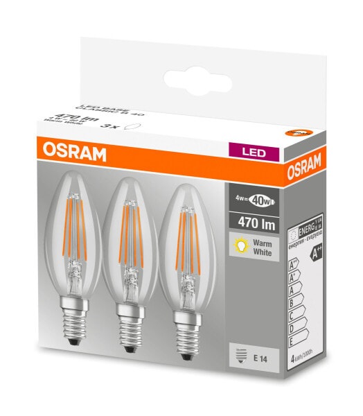 Ledvance E14 LED light bulb, warm white, 4 W, E14, 470 lm, 15000 h, Warm white