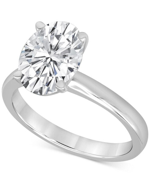 Certified Lab Grown Diamond Oval-Cut Solitaire Engagement Ring (3 ct. t.w.) in 14k Gold