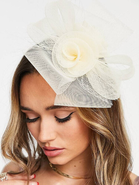 True Decadence floral fascinator in cream