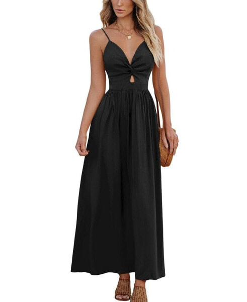 Women's Front Twist & Keyhole Maxi Beach Dress