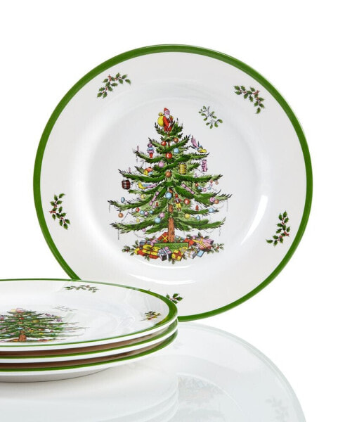 Christmas Tree Melamine Salad Plate, Set of 4