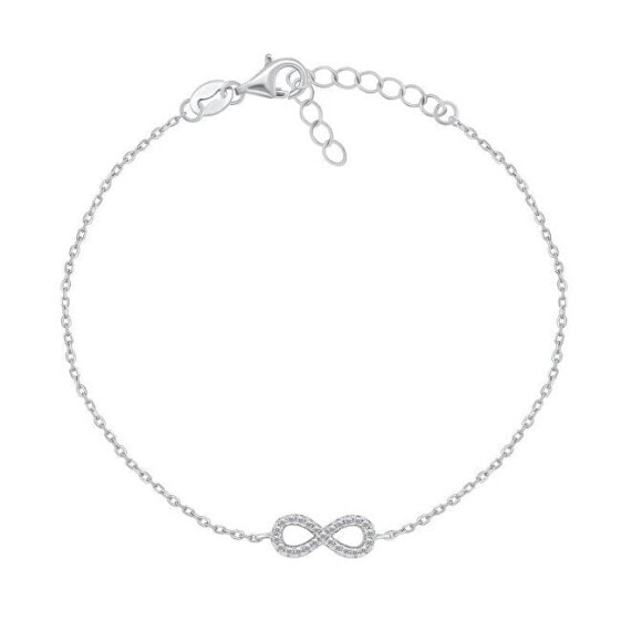 Charming silver bracelet with zircons Infinity BR42W