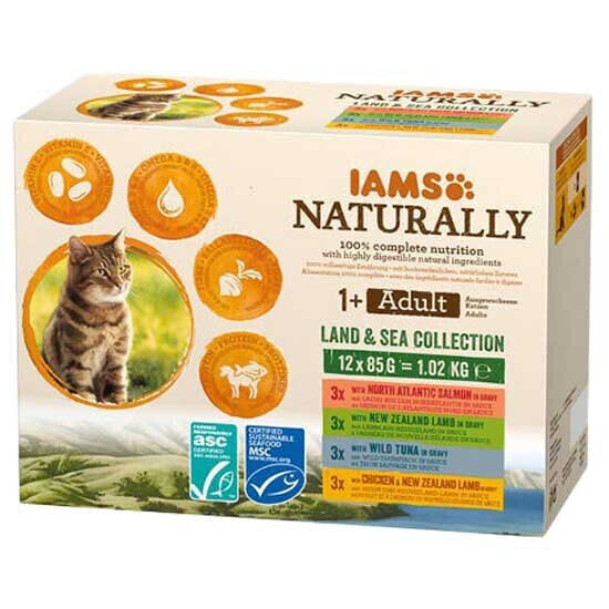 EUKANUBA IAMS Naturally Adult Land and Sea collection 85g wet food for cat