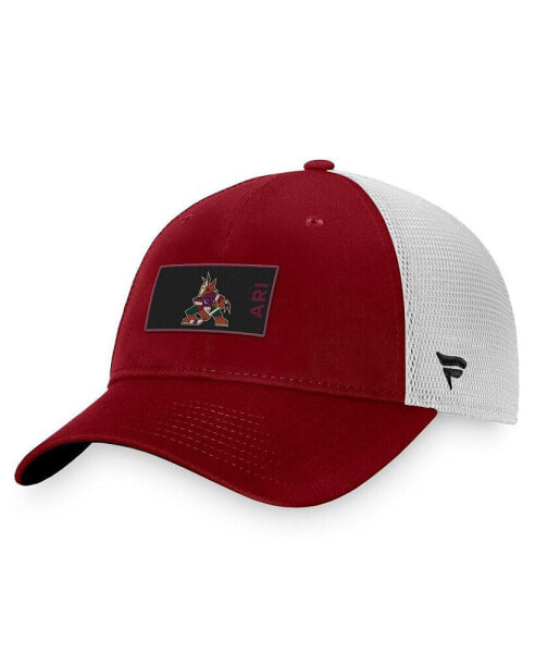 Men's Garnet, White Arizona Coyotes Authentic Pro Rink Trucker Snapback Hat