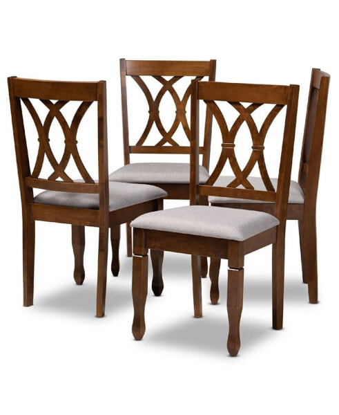 Augustine Modern and Contemporary Fabric Upholstered 4 Piece Dining Chair Set Set