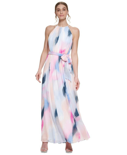 Women's Printed Halter Gown