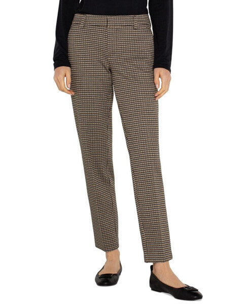 Liverpool Women's Kelsey Mid Rise Plaid Knit Straight-Leg Pants