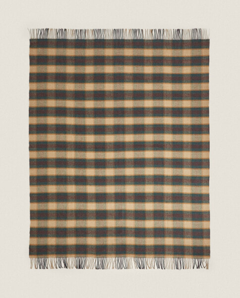 Tartan wool throw