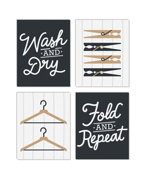 Wash & Dry - Unframed Linen Paper Wall Art - Set of 4 - Artisms - 8 x 10 in