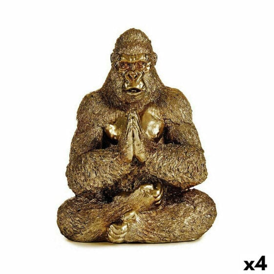 Декоративная фигура Горилла Йога Золотой 16 x 27,5 x 22 см (4 шт.) Gift Decor
